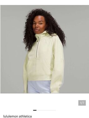 lululemon athletica Cropped Half-Zip Hoodie in Pale Green
